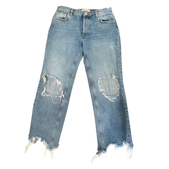 Free People Denim - Free people We the Free Maggie Mid Rise Ripped Straight Leg Jeans size 27